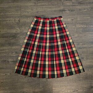 Vintage Talbots 100% Wool Plaid Skirt | Size 16